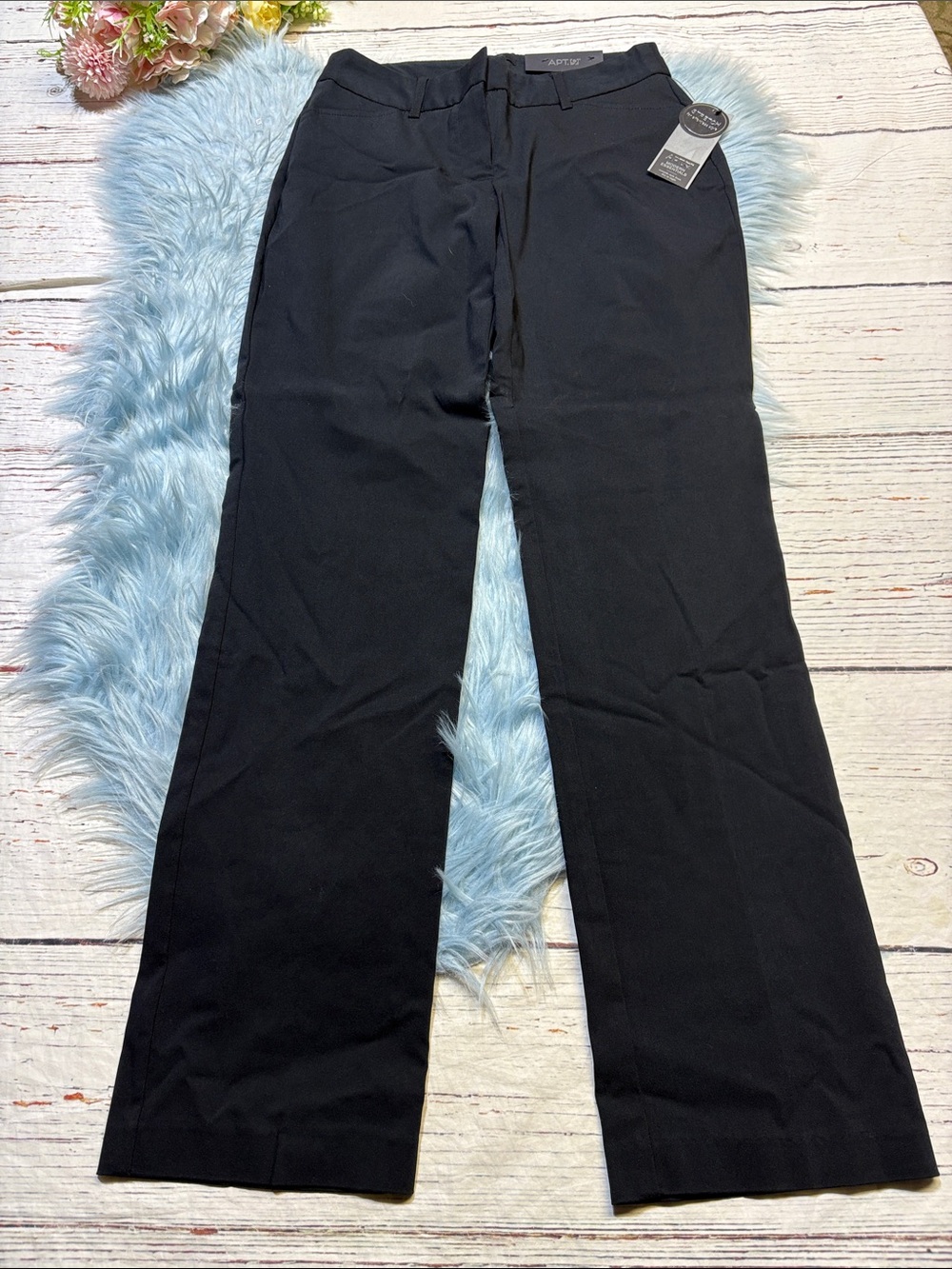 NWT Apt. 9 Black Straight Mid Rise Dress Pants sz 2